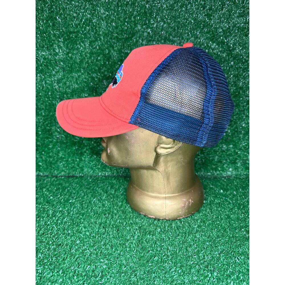 Patagonia Fitz Roy Bison Buffalo Trucker Mesh Hat Snapback Cap Outdoor Orange - Picture 2 of 5